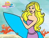 Dibujo Barbie va a surfear pintado por karina001