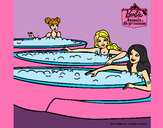 Dibujo Barbie y sus amigas en el jacuzzi pintado por amaz1