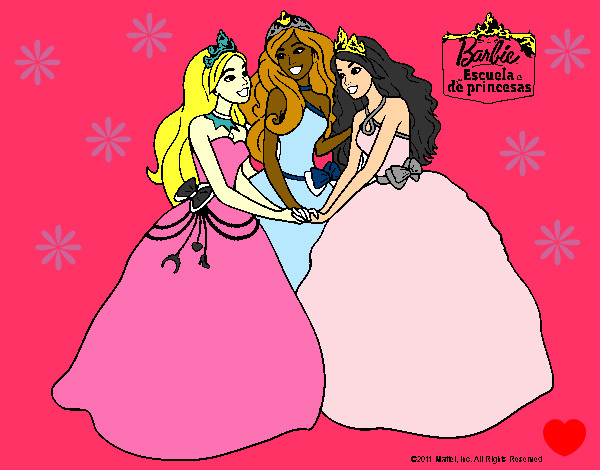Dibujo Barbie y sus amigas princesas pintado por marta1