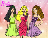 Dibujo Barbie y sus amigas vestidas de fiesta pintado por rinni18