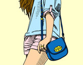 Dibujo Chica con bolso pintado por Alba321