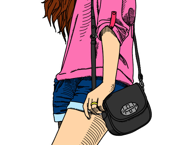 Dibujo Chica con bolso pintado por cotufita-3