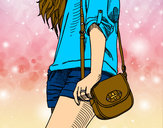Dibujo Chica con bolso pintado por marticuchi
