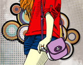 Dibujo Chica con bolso pintado por samanita11