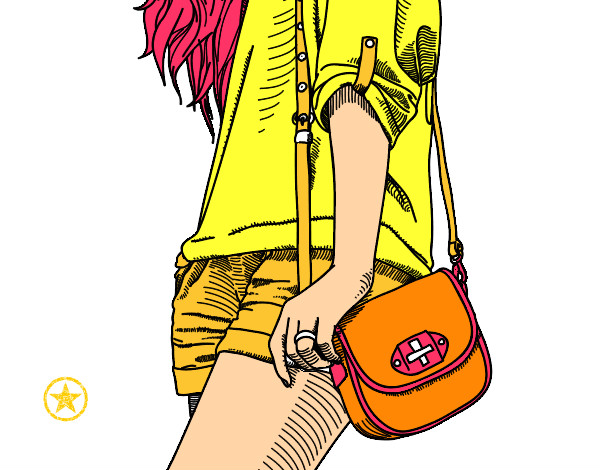 Dibujo Chica con bolso pintado por segismunda