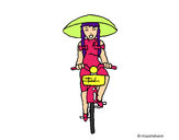 Dibujo China en bicicleta pintado por alexia-ti