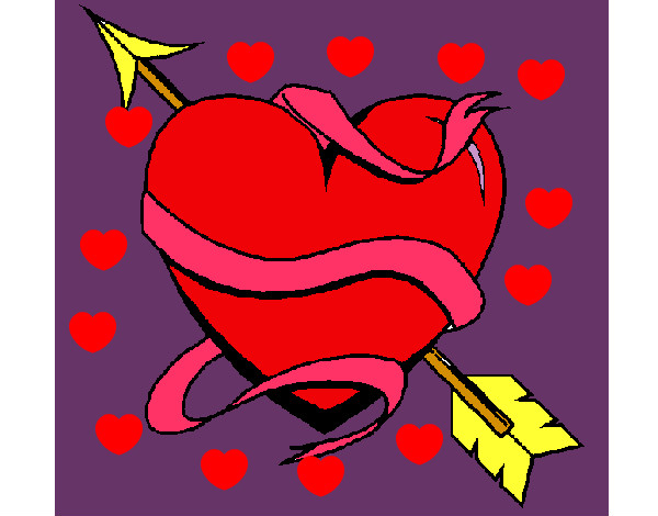 Dibujo Corazón con flecha pintado por serjios