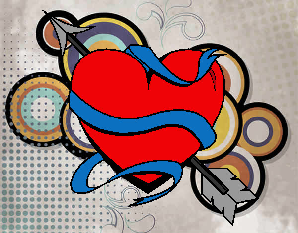 Dibujo Corazón con flecha III pintado por alejander