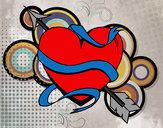 Dibujo Corazón con flecha III pintado por alejander