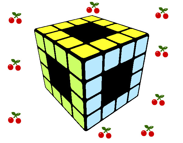 Dibujo Cubo de Rubik pintado por cari