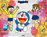 Dibujo Doraemon y amigos pintado por pomeeee