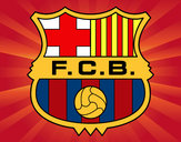Dibujo Escudo del F.C. Barcelona pintado por FENO