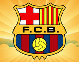 Dibujo Escudo del F.C. Barcelona pintado por hood