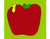 Dibujo Gusano en la fruta pintado por mariasuaza