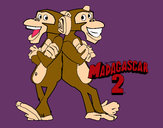 Dibujo Madagascar 2 Manson y Phil 2 pintado por poly-