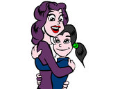 Dibujo Madre e hija abrazadas pintado por magula