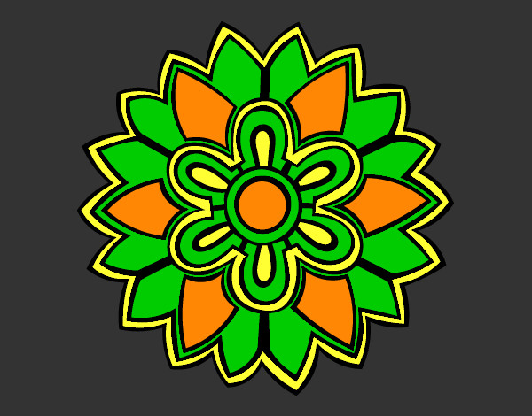Dibujo Mándala con forma de flor weiss pintado por michinita
