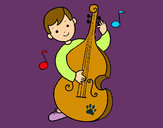 Dibujo Niño con violonchelo pintado por queyla