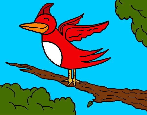 Dibujo Pájaro en arbol pintado por maria2eco