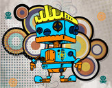 Dibujo Robot con cresta pintado por marta1
