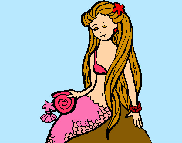 Dibujo Sirena con caracola pintado por flopy2011
