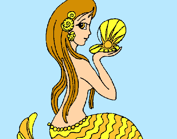 Dibujo Sirena y perla pintado por flopy2011