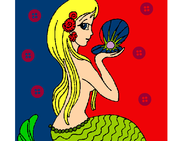 Dibujo Sirena y perla pintado por reiansofi