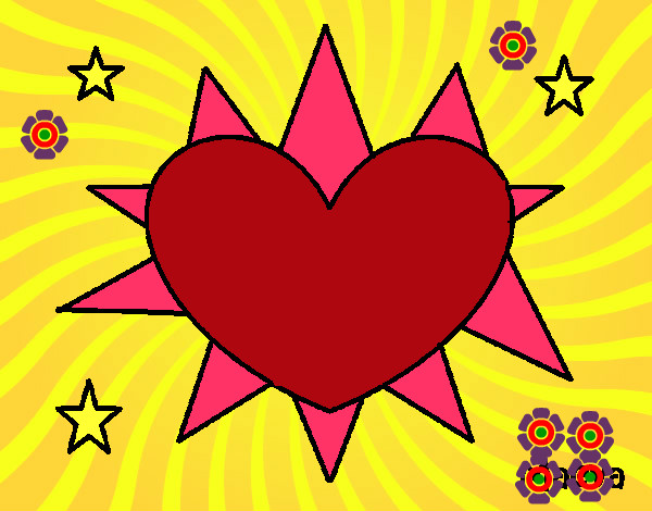 Dibujo Sol en forma de corazón pintado por rosariodia