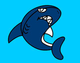 Dibujo Tiburón nadando pintado por eddypere