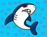 Dibujo Tiburón nadando pintado por yen11
