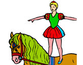 Dibujo Trapecista encima de caballo pintado por valentinmg