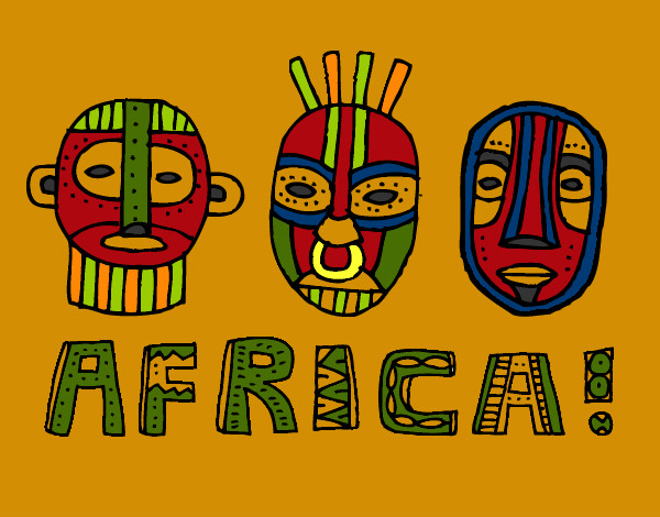 Dibujo Tribus de África pintado por paiia