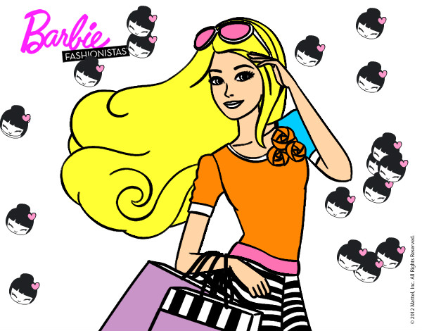 Dibujo Barbie con bolsas pintado por Ivanka123