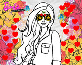 Dibujo Barbie con gafas de sol pintado por izanychris