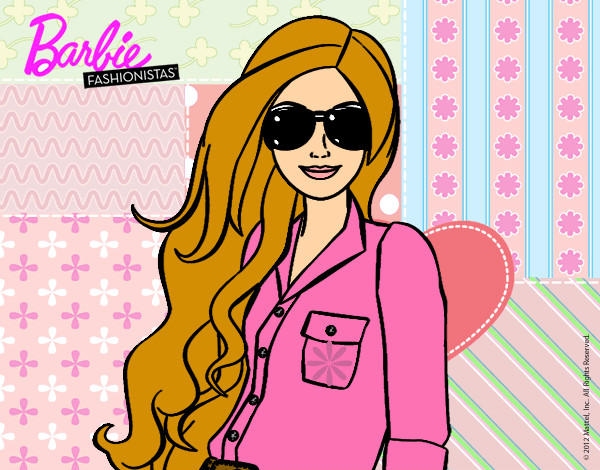 Dibujo Barbie con gafas de sol pintado por m_b_l_j