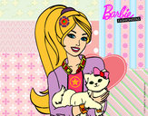 Dibujo Barbie con su linda gatita pintado por pilarc