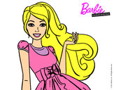 Dibujo Barbie con su vestido con lazo pintado por mori-alone