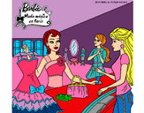 Dibujo Barbie en una tienda de ropa pintado por victoria36