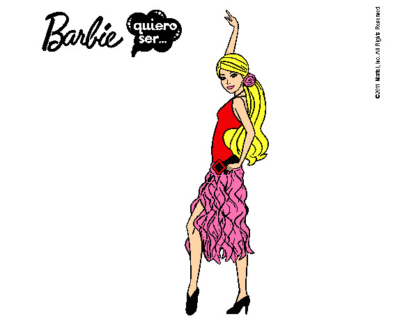 Dibujo Barbie flamenca pintado por ximena898