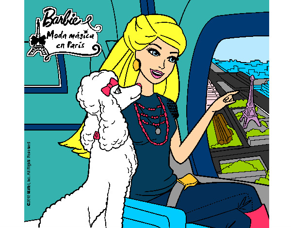 Dibujo Barbie llega a París pintado por Daniela19