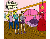 Dibujo Barbie mirando vestidos pintado por johanny 