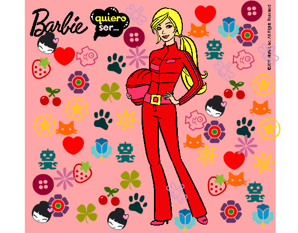 Dibujo Barbie piloto de motos pintado por victoria36