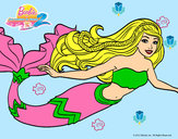 Dibujo Barbie sirena pintado por ALBA123 