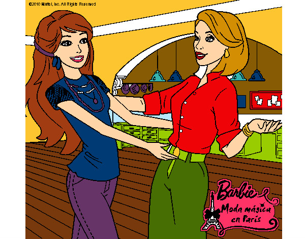 Dibujo Barbie y su amiga pintado por majo_22