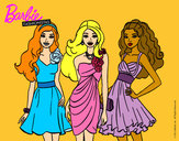 Dibujo Barbie y sus amigas vestidas de fiesta pintado por dulce123