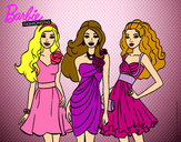 Dibujo Barbie y sus amigas vestidas de fiesta pintado por paola1997