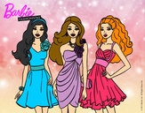 Dibujo Barbie y sus amigas vestidas de fiesta pintado por ZeldaLOVE