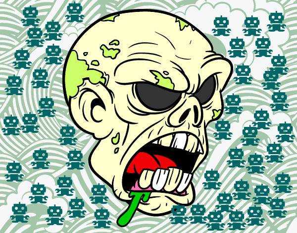 Dibujo Cabeza de zombi pintado por emo_