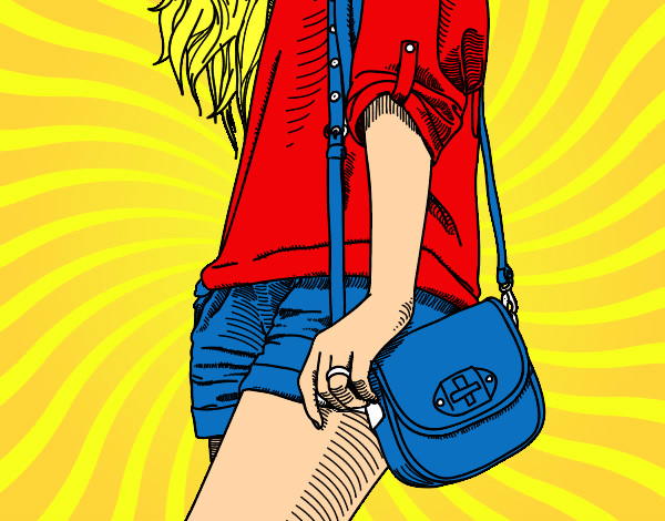 Dibujo Chica con bolso pintado por alexalove