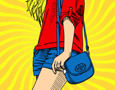 Dibujo Chica con bolso pintado por alexalove